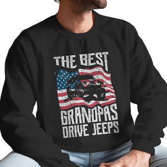 Best Grandpa Drivie Jeep Vintage New Design Men Sweatshirt | Favorety