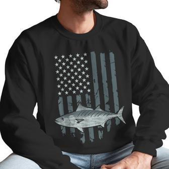 Bonito Fishing Vintage American Flag Tuna Skipjack Fisherman Men Sweatshirt | Favorety