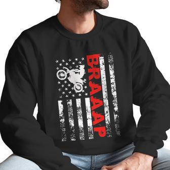 Braaap Vintage Usa American Flag Bike Men Sweatshirt | Favorety