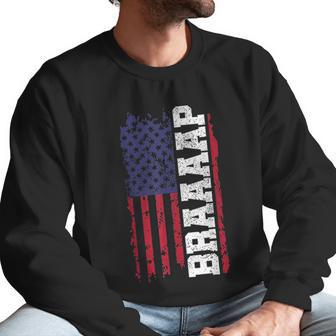 Braap American Flag Usa Patriotic Motocross Men Sweatshirt | Favorety CA