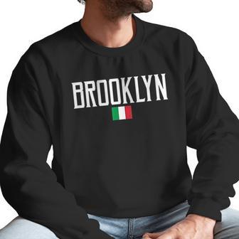 Brooklyn Italian Flag Vintage White Men Sweatshirt | Favorety