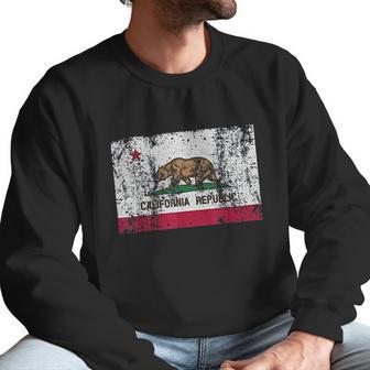 California Flag Republic Vintage Retro Official Bear Men Sweatshirt | Favorety