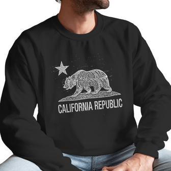 California Republic Cali Bear Star Vintage State Flag Men Sweatshirt | Favorety