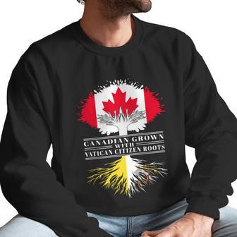 Canadian Grown With Vatican Citizen Roots Canada Vatican City Flag Tree Men Sweatshirt | Favorety UK