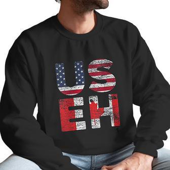 Canadian Pride American Usa Useh Us Flag Canada Men Sweatshirt | Favorety AU