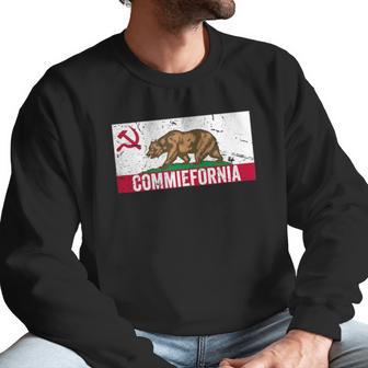 Commiefornia Funny Anti Marxist Communist California Flag Men Sweatshirt | Favorety