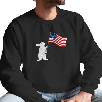 Cute Rabbit Usa Flag World War Champs July 4Th Men Sweatshirt | Favorety AU