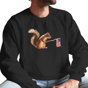 Cute Squirrel Usa Flag World War Champs July 4Th Men Sweatshirt | Favorety CA