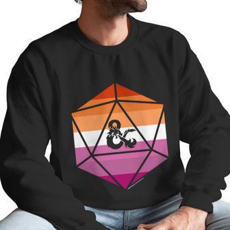 Dungeons And Dragons Lesbian Pride Flag Dice Logo Gift Graphic Design Printed Casual Daily Basic Men Sweatshirt | Favorety AU