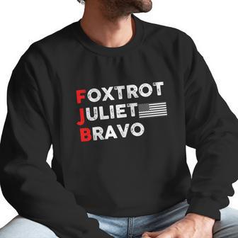 Foxtrot Juliet Bravo American Flag Black And White Fjb Fuck Joe Biden Men Sweatshirt | Favorety DE