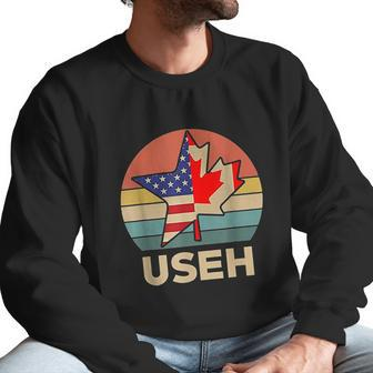 Funny Useh America Canada Flag American Canadian Men Sweatshirt | Favorety
