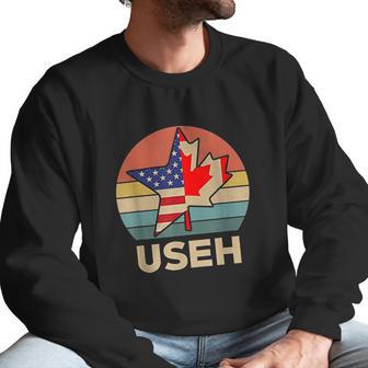 Funny Useh America Canada Flag American Men Sweatshirt | Favorety DE