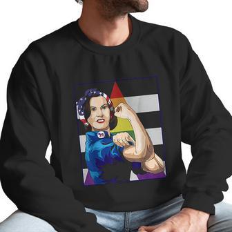 Gretchen Whitmer Staight Ally Flag Strong Woman Men Sweatshirt | Favorety CA