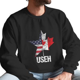 Half Canadian American Useh Canada Usa Flag United States Men Sweatshirt | Favorety UK