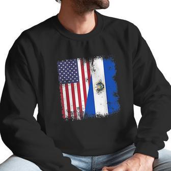 Half Salvadoran Flag Vintage El Salvador Usa Gift Men Sweatshirt | Favorety CA