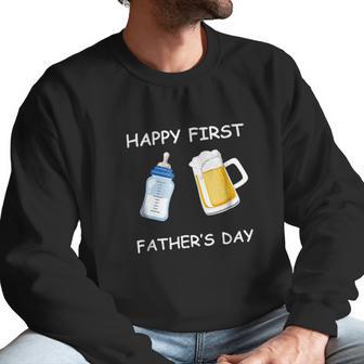 Happy First Fathers Day Funny Emoji Men Gift Men Sweatshirt | Favorety DE