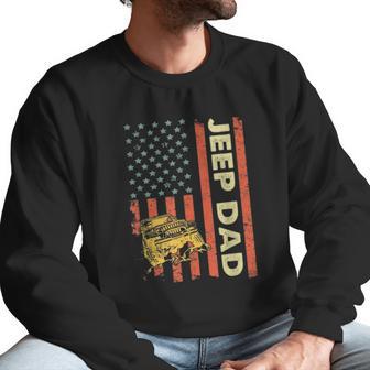 Jeep Dad American Flag Fars Day 4Th Of July Men Sweatshirt | Favorety CA