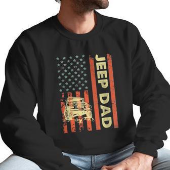 Jeep Dad Patriotic American Flag Fathers Day 4Th Of July Men Sweatshirt | Favorety