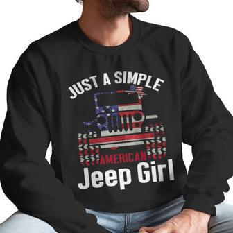 Just A Simple Jeep Girl American Flag 4Th Of July T Men Sweatshirt | Favorety