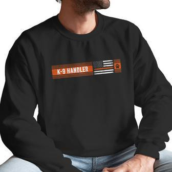 K9 Handler Search & Rescue Thin Orange Line Flag K9 Unit Graphic Design Printed Casual Daily Basic Men Sweatshirt | Favorety