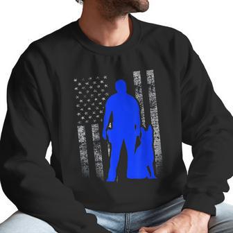 Male K9 Officer Blue Line Flag For K9 Handlers Men Sweatshirt | Favorety CA