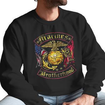 Marine Corps Usmc Marines Double Flag Men Sweatshirt | Favorety CA