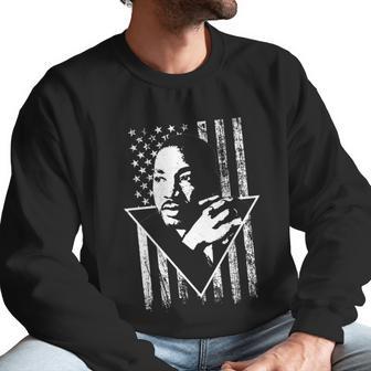 Martin Luther King Jr Distressed Usa Flag Men Sweatshirt | Favorety UK