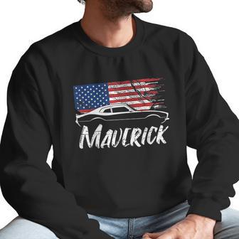 Maverick 302 Vintage American Flag Usa Muscle Car Men Sweatshirt | Favorety CA