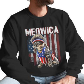 Meowica Cat Mullet American Flag Men Sweatshirt | Favorety UK