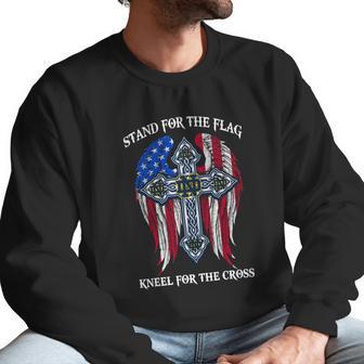 Notre Dame Fighting Irish Stand For The Flag Kneel For The Cross Men Sweatshirt | Favorety AU