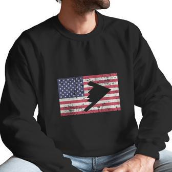 Patriotic B2 Stealth Bomber American Flag T-Shirt Men Sweatshirt | Favorety AU