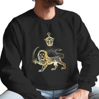 Persian Flag Iranian Lion Sun And Crown Men Sweatshirt | Favorety