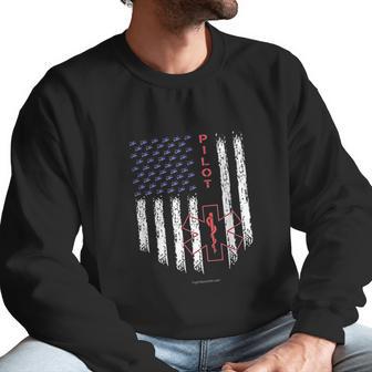 Pilot Ems Helicopter Star Of Life American Flag Men Sweatshirt | Favorety CA