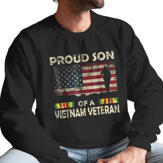 Proud Son Of Vietnam Veteran American Flag Men Sweatshirt | Favorety CA