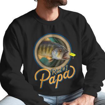 Mens Reel 1 Papa Best Father Dad Fishing Men Sweatshirt | Favorety DE