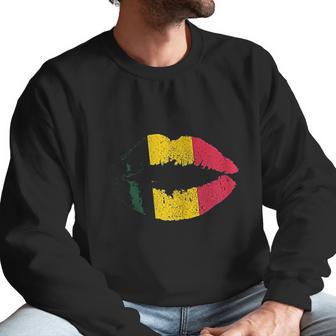 Reggae Kissing Lips Flag Rastafari Rasta Men Sweatshirt | Favorety