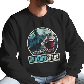 Retro Animal Grandfather Fathers Day Gift Grandpa Shark Men Sweatshirt | Favorety AU