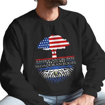 Salvadoran Roots American Grown Tree Flag Usa El Salvador Men Sweatshirt | Favorety UK