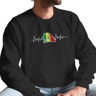 Senegalese Flag Heartbeat Men Sweatshirt | Favorety