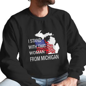 I Stand With That Woman From Michigan State American Flag Men Sweatshirt | Favorety UK