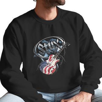 Styx Tall American Flag Guitar Men Sweatshirt | Favorety CA