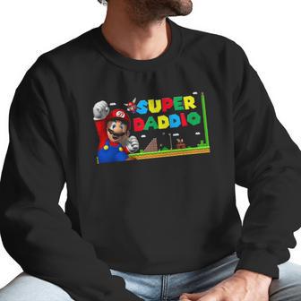 Mens Super-Daddio Funny Dad Daddy Tee Father Video Game Lovers Men Sweatshirt | Favorety AU