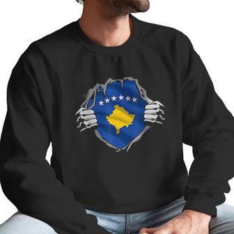 Super Kosovar Heritage Kosovo Roots Flag Gift Men Sweatshirt | Favorety CA