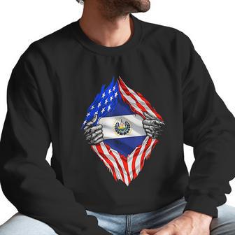 Super Salvadoran Heritage El Salvador Roots Usa Flag Men Sweatshirt | Favorety CA