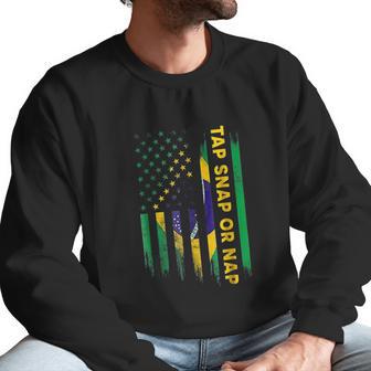 Tap Snap Or Nap Jiu Jitsu Bjj Brazil Us Flag Men Sweatshirt | Favorety DE