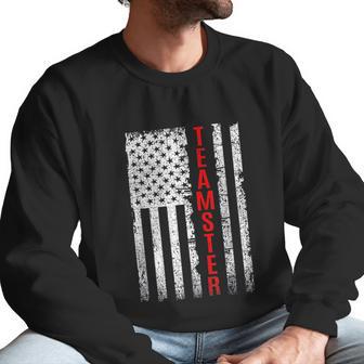 Teamster Proud American Flag Distressed Men Sweatshirt | Favorety AU