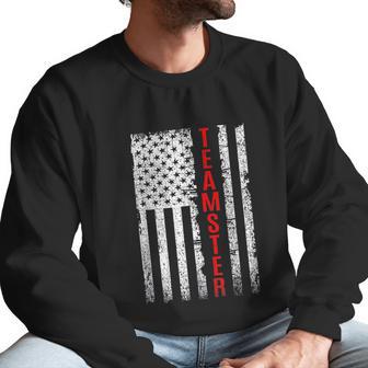 Teamster Proud American Flag Men Sweatshirt | Favorety