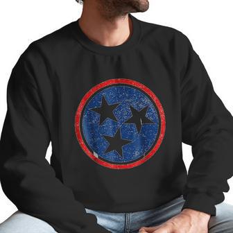 Tennessee Volunteer State Distressed Tristar Flag Men Sweatshirt | Favorety UK