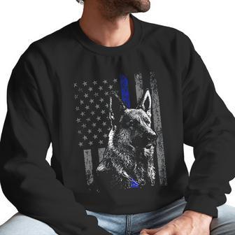 Thin Blue Line Flag K-9 German Shepherd Police Dog Gift Men Men Sweatshirt | Favorety