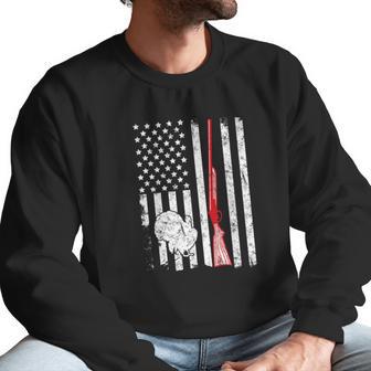 Turkey Hunting American Flag Rifle Weathered Men Sweatshirt | Favorety